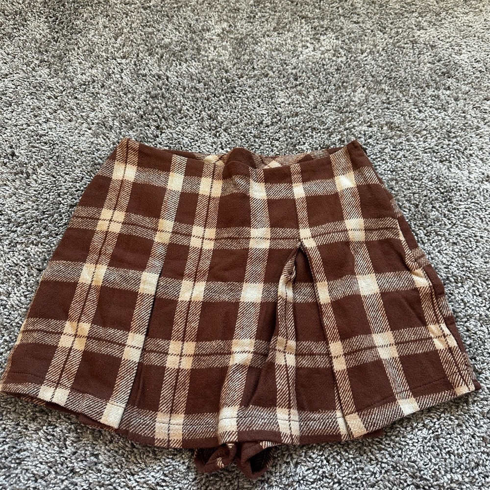Forever 21 Brown Plaid Women's Skorts
